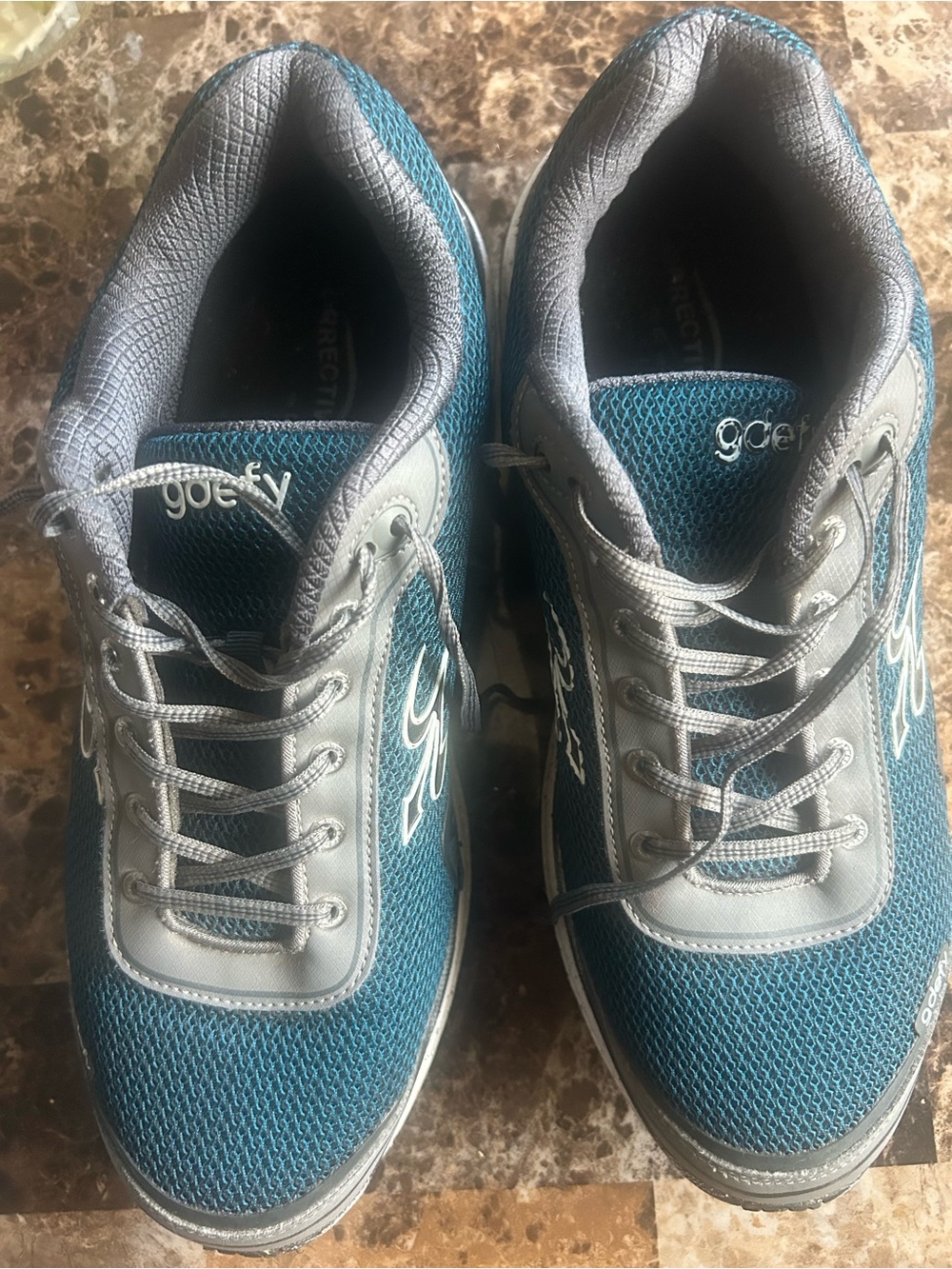 Men’s Teal and Gray Athletic Lace-Up Sneakers